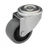 RADER Nyommentes hátfuratos, önbeálló görgő, elasztikus gumi, 100 mm