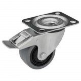 RADER Nyommentes, talpas, forgó-fékes görgő, elasztikus gumi, 80 mm