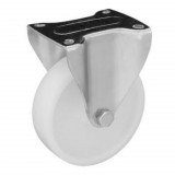 RADER Poliamid fix görgő műanyag futófelület, 125 mm, 200 kg teherbírás, talpas felfogatás,golyóscsapágy