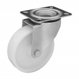 RADER Poliamid forgó görgő műanyag futófelület, 150 mm, 400 kg teherbírás, talpas felfogatás, golyóscsapágy