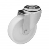 RADER Poliamid forgó görgő műanyag futófelület, 200 mm, 400 kg teherbírás, furatos felfogatás