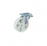 RADER Poliamid, műanyag futófelület, talplemezes, forgó-fékes, 200 mm, 800 kg teherbírás, golyóscsapágy