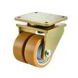 RADER PUR futófelületű, talplemezes, önbeálló görgő, 150 mm, 1400 kg teherbírás, megerősített kivitel