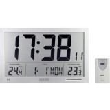 Rádiójel vezérelt falióra 370 x 230 x 30 mm ezüst, Eurochron EFWU Jumbo 102 (EFWU Jumbo 102)