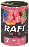 RAFI Junior kutya pástétom borjú, vörös- és kék áfonyával konzerv 400 g
