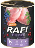 RAFI kutya pástétom nyúl, vörös- és kék áfonyával konzerv 800 g