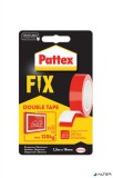 Ragasztószalag, kétoldalas, 19 mm x 1,5 m, HENKEL "Pattex Fix 120 kg", piros