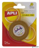 Ragasztószalag, kétoldalas, 7 mm x 10 m, APLI, átlátszó