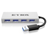 Raidsonic Icy Box 4xPort USB 3.0 Hub, Silver