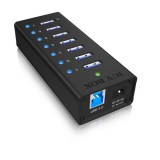 Raidsonic Icy Box 7xPort USB 3.0 Hub with USB charge port, Black