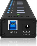 RaidSonic Icy Box IB-AC6110 USB3.0 Töltő HUB (10 port) Fekete