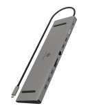 Raidsonic ICY BOX IB-DK2106a-CPD Vezetékes USB 3.2 Gen 1 (3.1 Gen 1) Type-C Antracit, Fekete