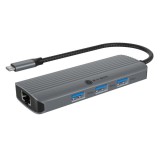 Raidsonic ICY BOX IB-DK4034a-CPD Vezetékes USB 3.2 Gen 1 (3.1 Gen 1) Type-C Alumínium, Ezüst