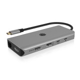 Raidsonic ICY BOX IB-DK4061-CPD Vezetékes USB 3.2 Gen 1 (3.1 Gen 1) Type-C Szürke