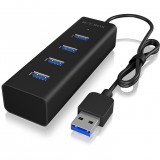 RaidSonic ICY BOX IB-HUB1409-U3 4 portos USB 3.0 hub aluminium (IB-HUB1409-U3) - USB Elosztó