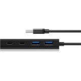 Raidsonic ICY BOX IB-HUB1426-U3 4-portos USB-C USB3.0 hub fekete (IB-HUB1426-U3)