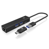 Raidsonic ICY BOX IB-HUB1439-LAN Vezetékes USB 3.2 Gen 1 (3.1 Gen 1) Type-A Fekete
