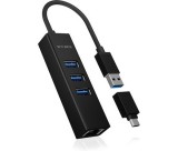 Raidsonic Icy Box USB 3.0 hub + Type-C adapter + Gigabit LAN