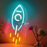 Rakéta fali dekoráció, LED-es neon