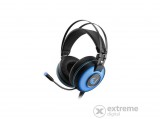 Rampage fejhallgató - SN-RW66 Alpha-X (7.1, mikrofon, USB, hangerőszabályzó, nagy-párnás, 2.1m kábel, fekete-kék)
