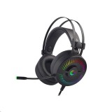 Rampage RM-2019G X-TITAN RGB 7.1 Surround mikrofonos fejhallgató fekete (30955) (30955) - Fejhallgató