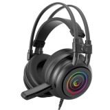 Rampage RM-K2 X-QUADRO  RGB 7.1 Surround mikrofonos fejhallgató fekete (31640) (31640) - Fejhallgató