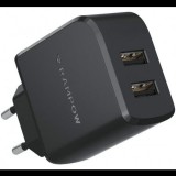 Rampow hálózati gyorstöltő adapter 2X USB 24W fekete (RBA39) (RBA39) - Töltők