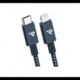 Rampow USB A - Lightning MFi adatkábel 2m szürke-fekete (RAB05) (RAB05) - Adatkábel