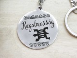 Ranoro Rugalmasság - acél medálos kulcstartó