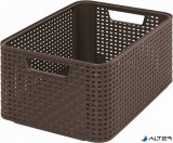 Rattan hatású kosár, 18l, sötétbarna, CURVER 'Style M'
