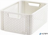 Rattan hatású kosár, 18l, törtfehér, CURVER 'Style M'