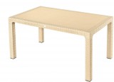 Rattan hatású műanyag Asztal 150X90 Cm Cappuccino