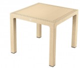 Rattan hatású műanyag Asztal 90X90 Cm Cappuccino