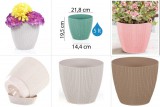 Rattan hatású műanyag Virágcserép Sumela 218x195 mm