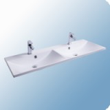 Ravak Flat Duo 1200 duplamosdó, 120x46 cm, szabadon álló/beépíthető, fehér, csaplyukkal, túlfolyóval - RAV-SXJS0000009