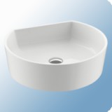Ravak Moon 1C C formájú mosdó, 40x35,5 cm, beépíthető, fehér öntött műmárvány - RAV-XJN01300001