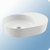 Ravak Moon 2S ovális mosdó, 56x40 cm, beépíthető, fehér öntött műmárvány, tárolóhellyel - RAV-XJN01300003