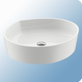 Ravak Moon 3 szabálytalan formájú mosdó, 46,3x38,9 cm, beépíthető, fehér öntött műmárvány - RAV-XJN01300004