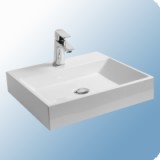 Ravak Natural 500 mosdó, 50x45 cm, fehér öntött műmárvány, csaplyukkal - RAV-XJO01250000