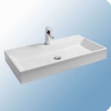 Ravak Natural 800 mosdó, 80x45 cm, fehér öntött műmárvány, csaplyukkal - RAV-XJO01280000