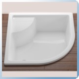 Ravak Sabina 80 LA negyedköríves zuhanytálca/minikád, 80x80 cm, fehér, akril - RAV-A214001020