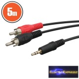RCA / JACK kábel 2 x RCA dugó - 3,5 st JACK dugó 5,0 m