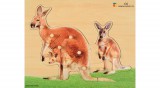 Realisztikus fa puzzle, kenguru kölykével