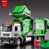 Realisztikus kukásautó játék szett szemeteskukával és oktató kártyákkal