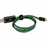 Realpower micro USB LED floating 74,5cm cable Green (187656)