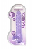 RealRock - átlátszó élethű dildó (lila, 22 cm)
