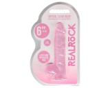 RealRock - átlátszó élethű dildó - pink (15cm)
