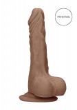 RealRock Dong 10 - élethű, herés dildó (25 cm) - sötét natúr