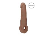 RealRock Penis Sleeve 9 - péniszköpeny (21,5cm) - sötét natúr