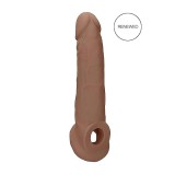 RealRock Penis Sleeve 9 - péniszköpeny (21,5cm) - sötét natúr